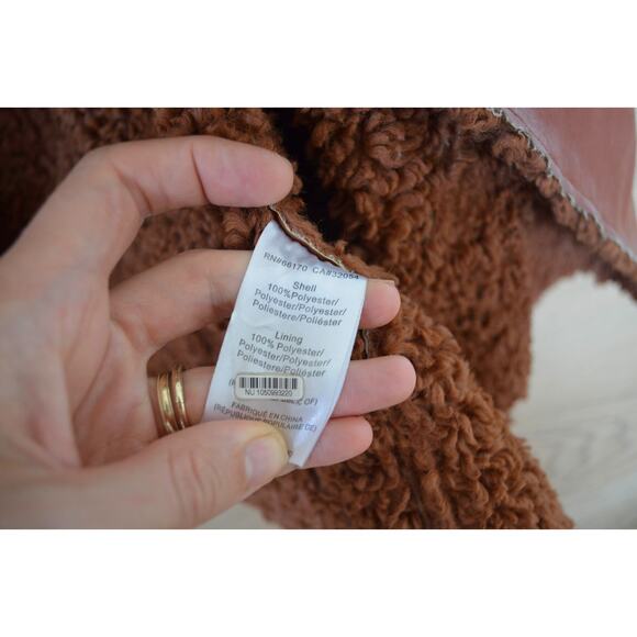 Hutch Rhys Moto Jacket Faux Leather Chestnut Size Small - Picture 8 of 8